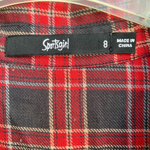 ❌SOLD❌ SPORTSGIRL Plaid shirt with Embroidered Back- Sz S - Picture 4 of 7